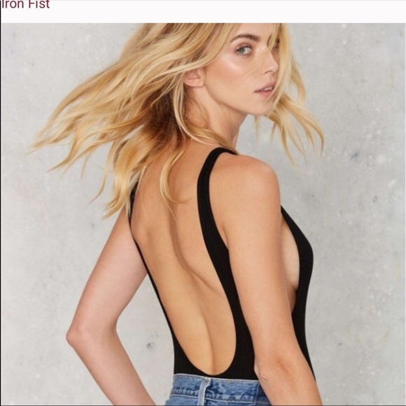 Iron Fist Ribbed Thong Black One Piece Bodysuit - Picture 6 of 8